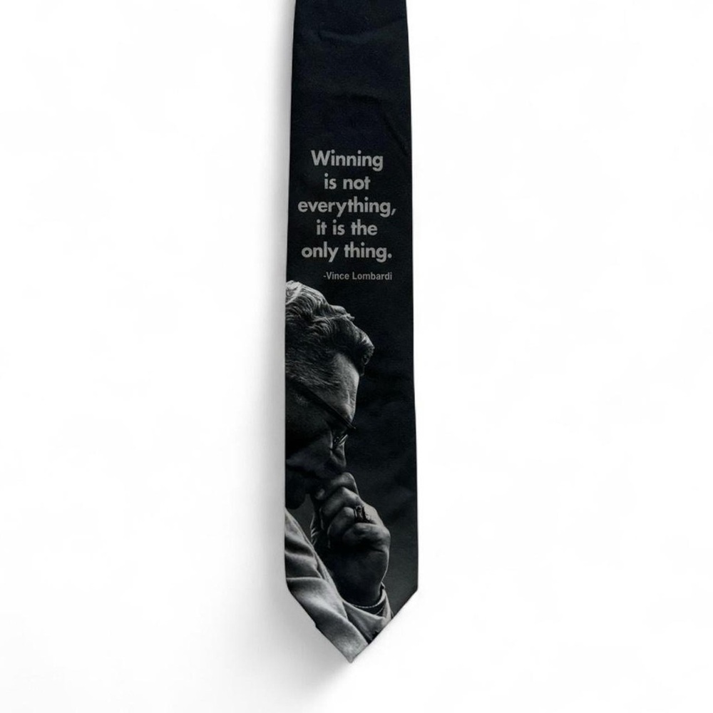 Vince Lombardi Black Inspirational Quote Tie 1997 VTG